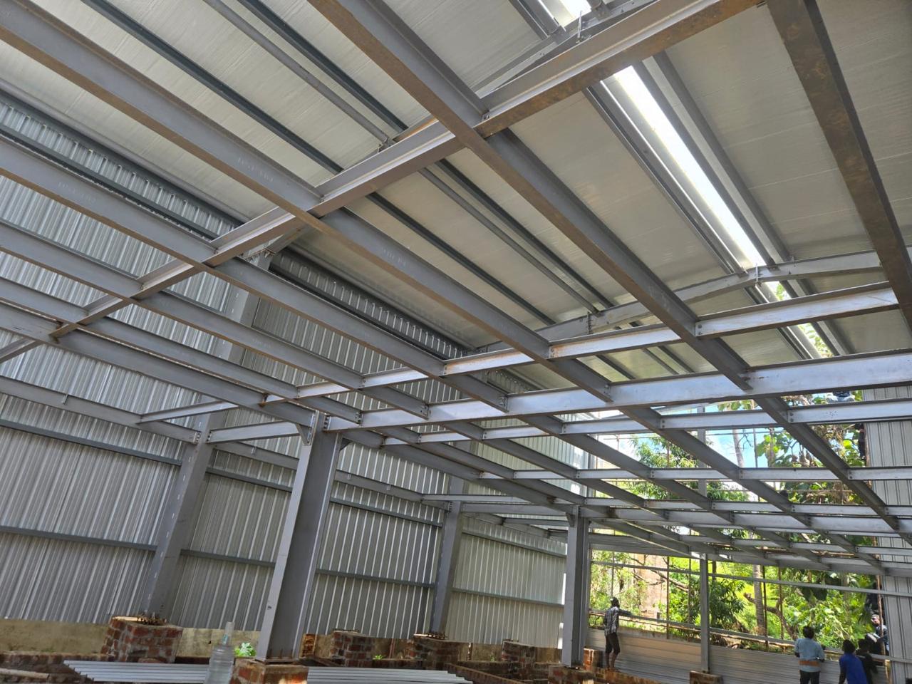 Portal frame shed structural assembly overview